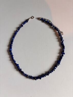 Quick Turquoise Inc blue lapis chip beads with sterling clasp